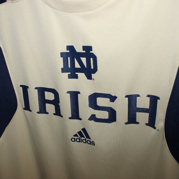 3/$77❤️Notre Dame Fighting Irish NCAA Adidas S/S crew neck jersey navy gold - Picture 7 of 11